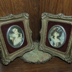 Vtg Cameo Creation Set Lady Sheffield & Duchess of Devonshire Framed Portraits